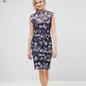 Paper Dolls Tall High Neck Floral Midi Dress